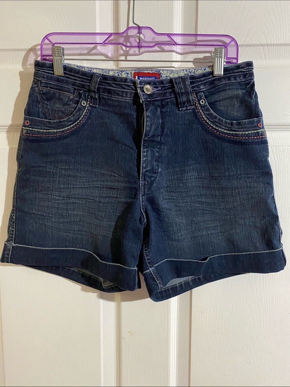Westport Dark Blue Denim Cuffed womens Shorts